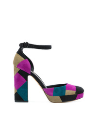 Разноцветные замшевые туфли от Salvatore Ferragamo