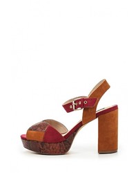 Разноцветные кожаные босоножки на каблуке от Blink