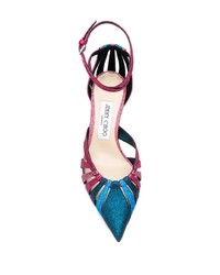 Разноцветные кожаные босоножки на каблуке от Jimmy Choo