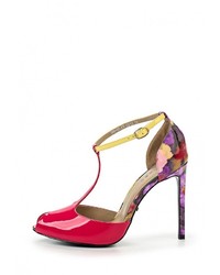 Разноцветные кожаные босоножки на каблуке от Calipso