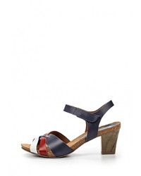 Разноцветные кожаные босоножки на каблуке от Caprice