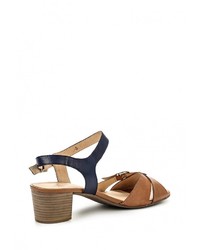 Разноцветные кожаные босоножки на каблуке от Caprice