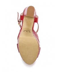 Разноцветные кожаные босоножки на каблуке от Cristofoli