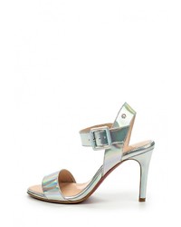 Разноцветные кожаные босоножки на каблуке от Cuplé