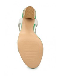 Разноцветные кожаные босоножки на каблуке от Elsi