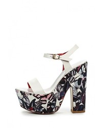 Разноцветные кожаные босоножки на каблуке от Elsi