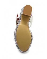 Разноцветные кожаные босоножки на каблуке от Elsi