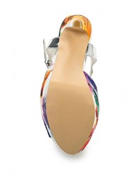 Разноцветные кожаные босоножки на каблуке от Elsi