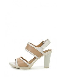 Разноцветные кожаные босоножки на каблуке от Geox