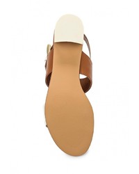 Разноцветные кожаные босоножки на каблуке от Gioseppo