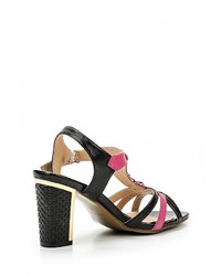 Разноцветные кожаные босоножки на каблуке от Instreet