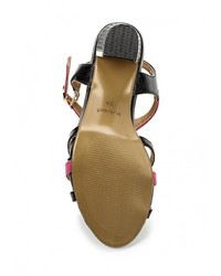 Разноцветные кожаные босоножки на каблуке от Instreet