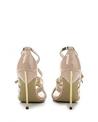 Разноцветные кожаные босоножки на каблуке от LOST INK