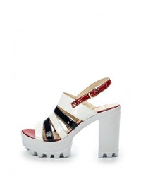 Разноцветные кожаные босоножки на каблуке от Mabu