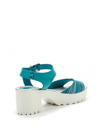 Разноцветные кожаные босоножки на каблуке от Mabu