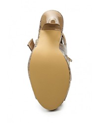 Разноцветные кожаные босоножки на каблуке от Raxmax