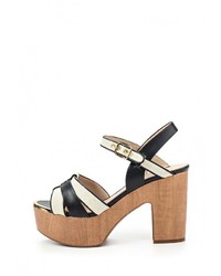 Разноцветные кожаные босоножки на каблуке от River Island