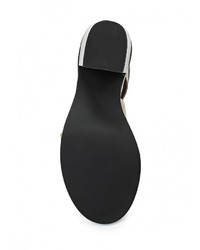 Разноцветные кожаные босоножки на каблуке от Spot On