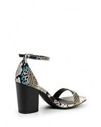 Разноцветные кожаные босоножки на каблуке от Spurr