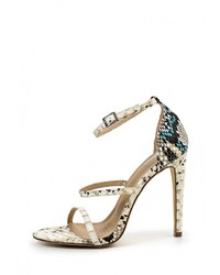 Разноцветные кожаные босоножки на каблуке от Spurr