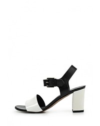 Разноцветные кожаные босоножки на каблуке от Tamaris