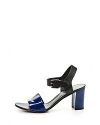 Разноцветные кожаные босоножки на каблуке от Tamaris