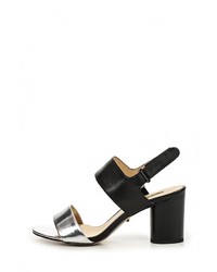 Разноцветные кожаные босоножки на каблуке от Vitacci