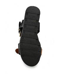 Разноцветные кожаные босоножки на танкетке от Anesia