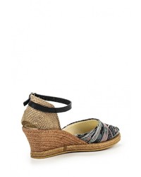 Разноцветные кожаные босоножки на танкетке от El Tempo