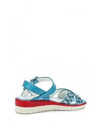 Разноцветные кожаные босоножки на танкетке от Instreet