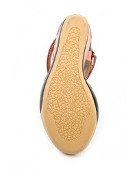 Разноцветные кожаные босоножки на танкетке от Mabu