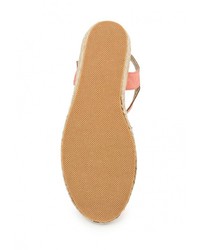 Разноцветные кожаные босоножки на танкетке от Raxmax