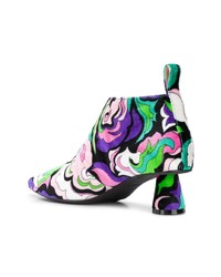 Разноцветные кожаные ботильоны с принтом от Emilio Pucci