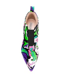 Разноцветные кожаные ботильоны с принтом от Emilio Pucci