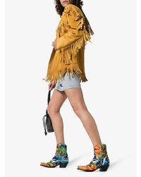 Разноцветные кожаные ботильоны с принтом от R13