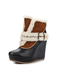 Разноцветные кожаные ботильоны