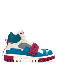 Женские разноцветные кожаные ботинки на шнуровке от Dolce & Gabbana