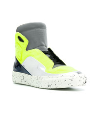 Мужские разноцветные кожаные высокие кеды от Maison Margiela