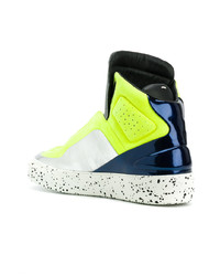 Мужские разноцветные кожаные высокие кеды от Maison Margiela