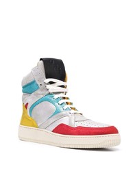 Мужские разноцветные кожаные высокие кеды от Human Recreational Services