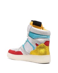 Мужские разноцветные кожаные высокие кеды от Human Recreational Services