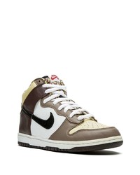 Мужские разноцветные кожаные высокие кеды от Nike