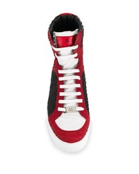 Мужские разноцветные кожаные высокие кеды от Philipp Plein