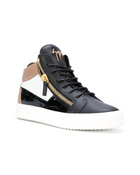 Мужские разноцветные кожаные высокие кеды от Giuseppe Zanotti Design