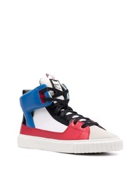 Мужские разноцветные кожаные высокие кеды от Just Cavalli