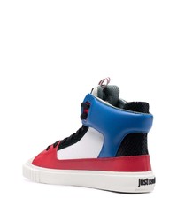 Мужские разноцветные кожаные высокие кеды от Just Cavalli