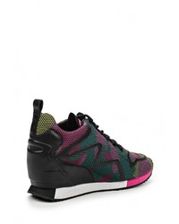 Разноцветные кожаные кроссовки на танкетке от Ash