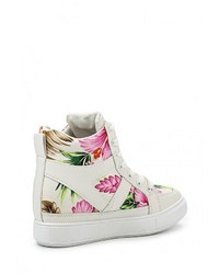 Разноцветные кожаные кроссовки на танкетке от Catherine