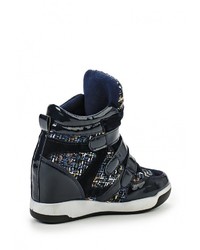 Разноцветные кожаные кроссовки на танкетке от Malien