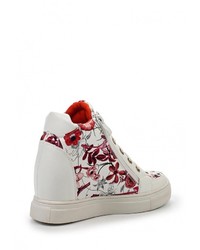 Разноцветные кожаные кроссовки на танкетке от Via Giulia